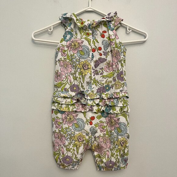 Baby Boden Sleeveless Floral Ruffled Romper, size 18-24 Months - Picture 4 of 7
